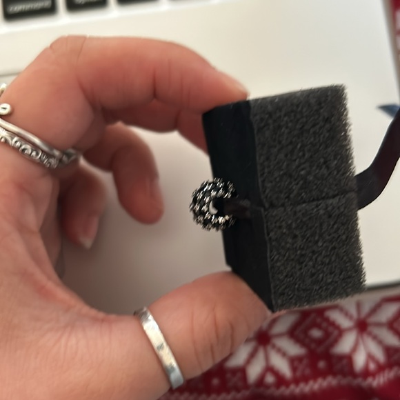 Pandora Pave Sparkle Charm - Black & Silver - Picture 3 of 4